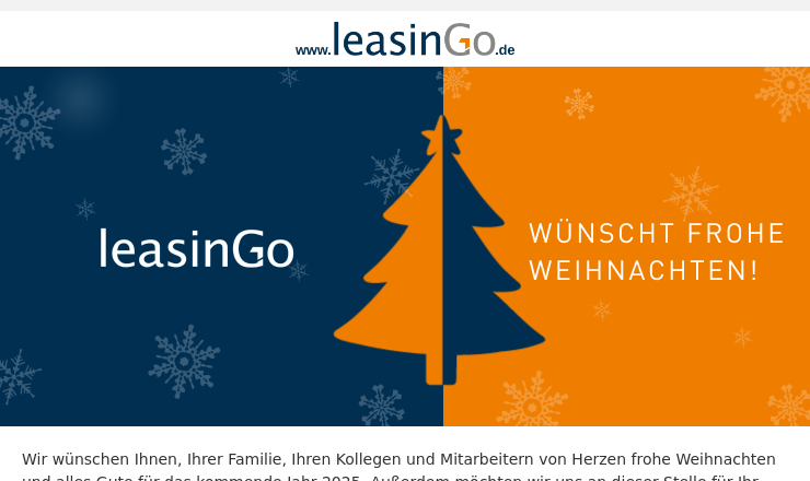 Screenshot Weihnachtsgrüße und Neuigkeiten zum Jahresende 🎄